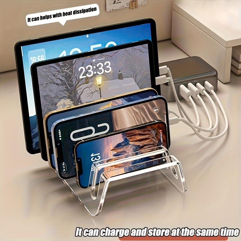 Modern Electronics Gadgets - 6/8 Cells Acrylic Multi-Device Storage Rack,