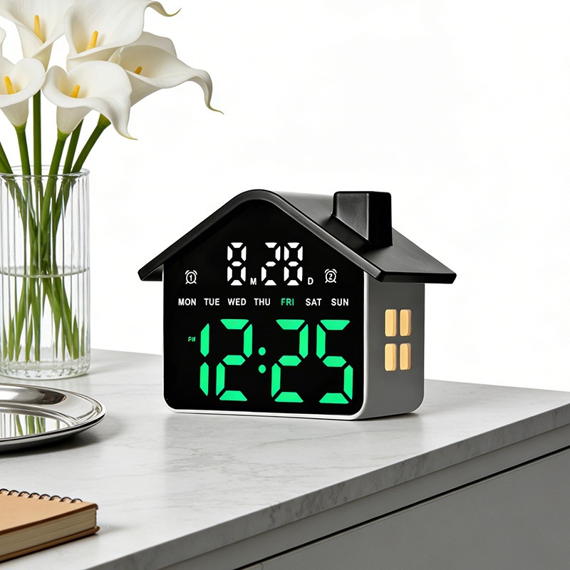 Modern Electronics Gadgets - House Shaped Led Alarm Clock Electronic