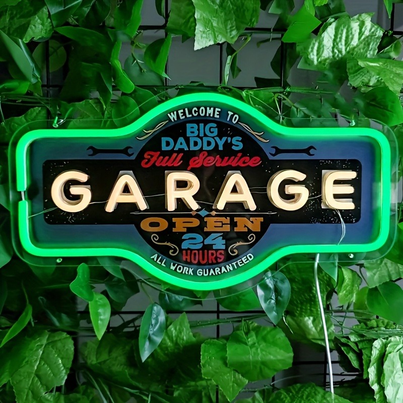 Retro Garage LED Neon Sign UV  - Retro Game Controller Usb 评论和价格