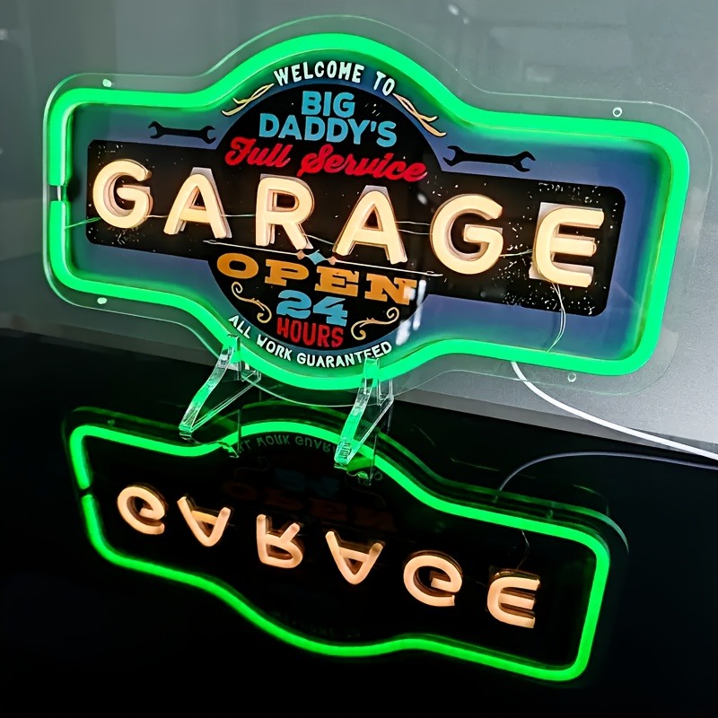 Retro Garage LED Neon Sign UV  - Retro Game Controller Usb 评论和价格