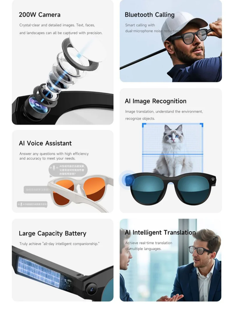 Lenovo Smart AI Glasses 800W P - Smart Glasses Ar 评论和价格