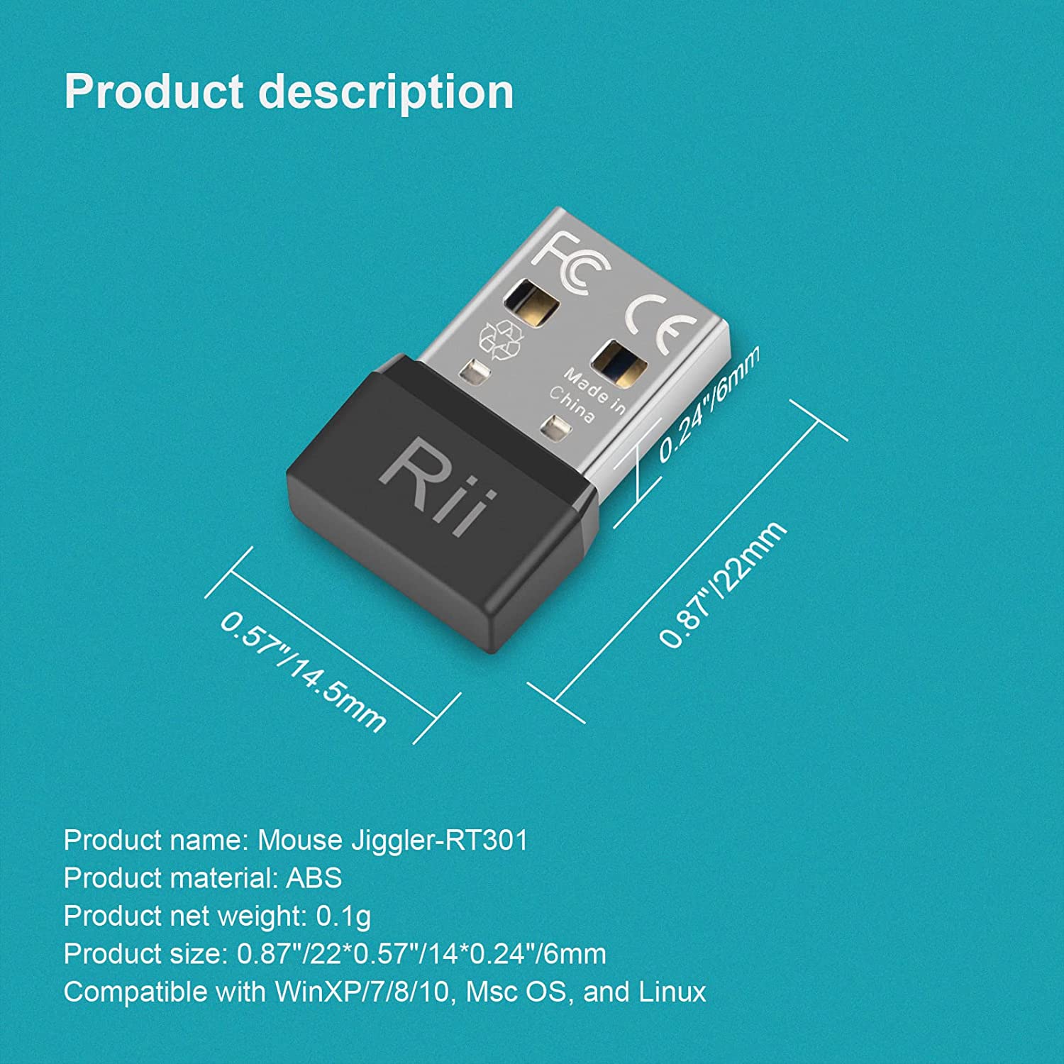 Rii RT301 USB Mouse Jiggler,Un - Auto Mouse Mover 评论和价格